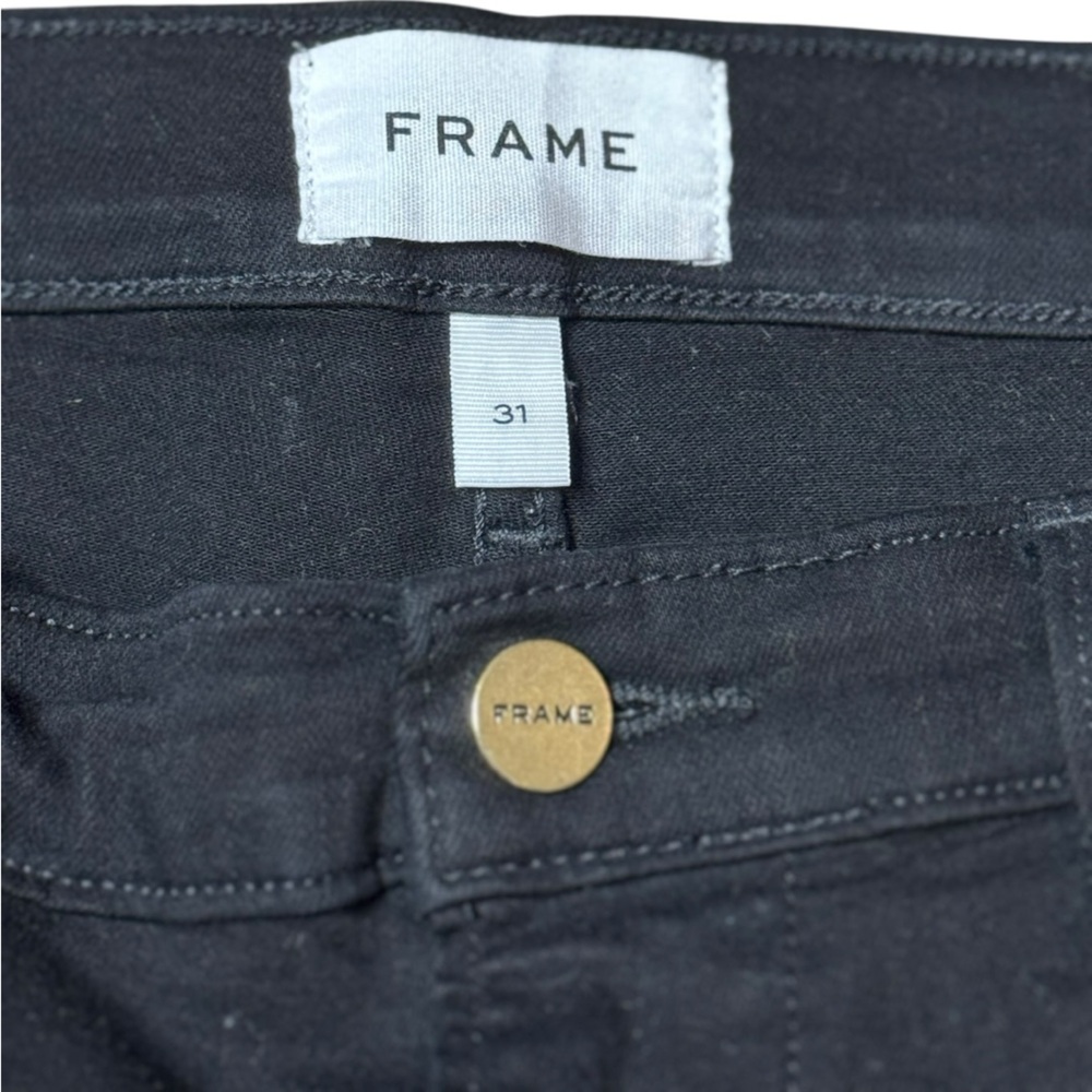 FRAME Le High Pedal Pusher Skinny Jeans in Film Noir size 31 - Picture 6 of 12